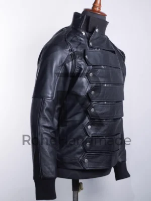 Bucky Barnes Winter Soldier Genuine Leather Jacket with Removable Arms