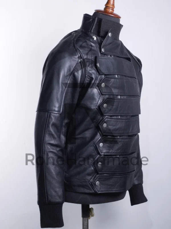 Bucky Barnes Winter Soldier Genuine Leather Jacket with Removable Arms